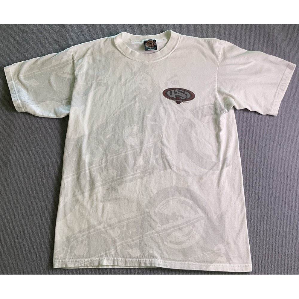 Vintage 90s Harley Davidson Motorcycle Men's White T-Shirt Size Large *READ DES*